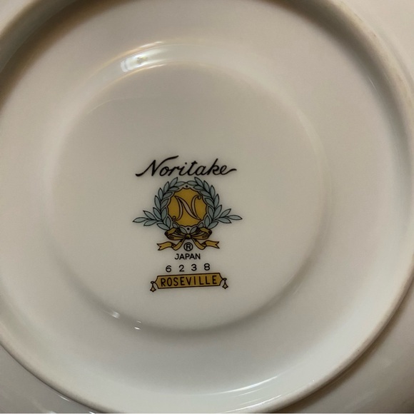 1960's Noritake Roseville Dinnerware Plate Floral Patterned Pink Rose Set of 6 - Picture 6 of 7